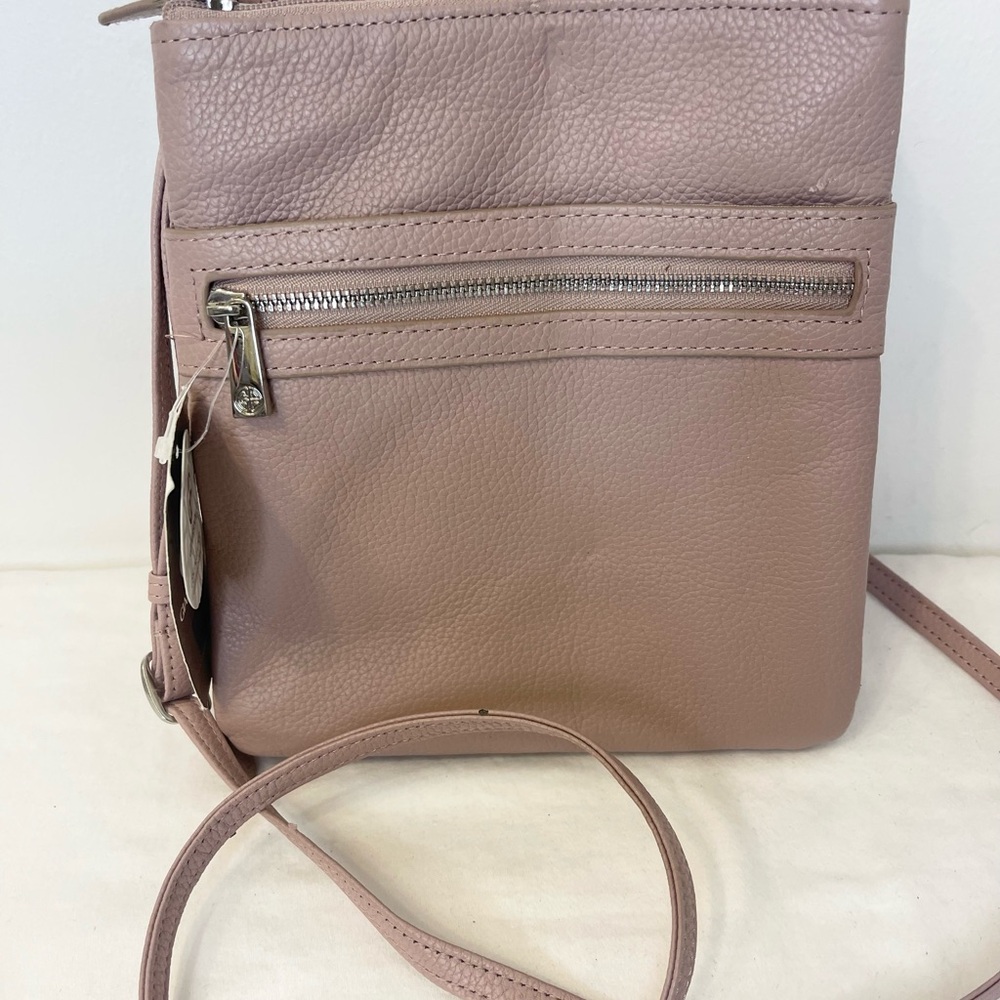 Giani Bernini Blush Putty Leather Crossbody Bag